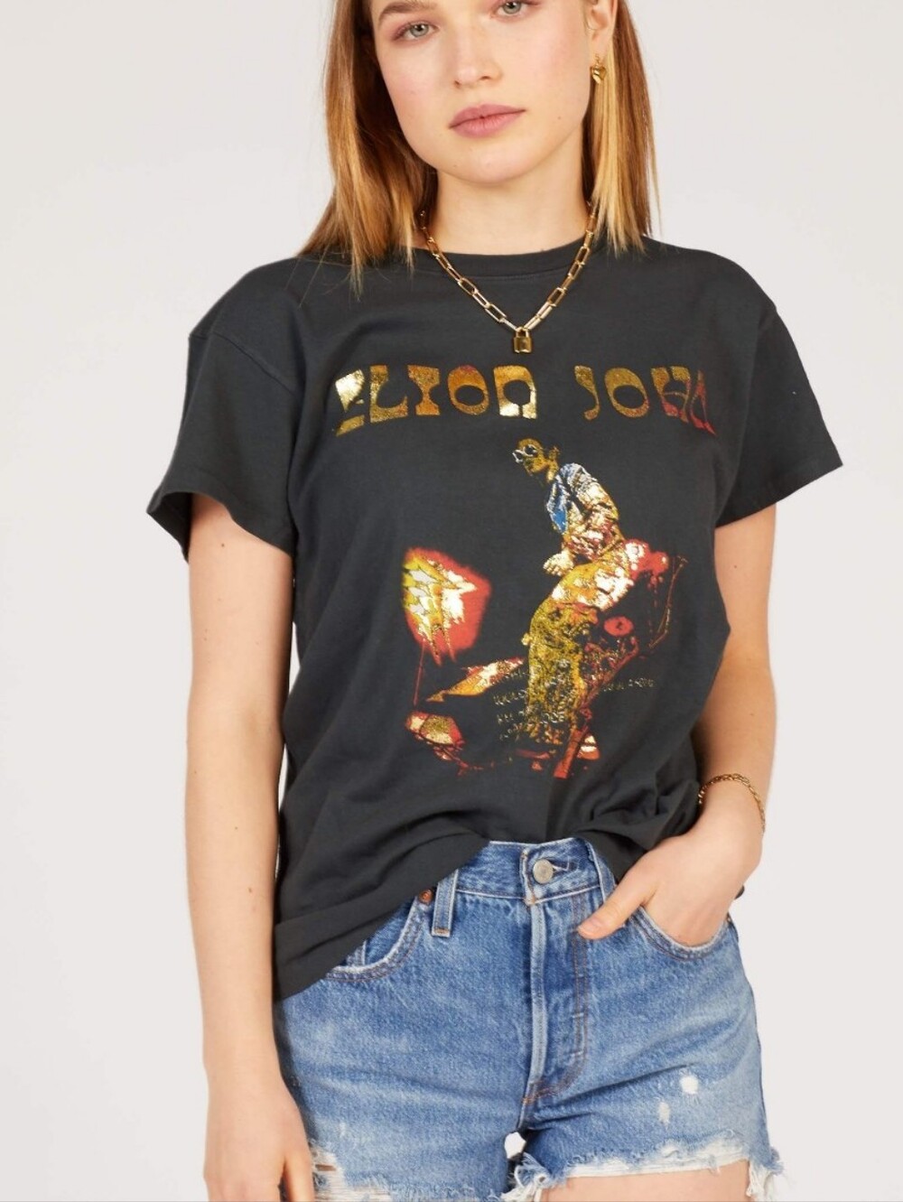 Free People Daydreamer Elton John Bennie & The Jets Tour Tee Oversized Small